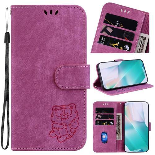 Étui Pour Iphone 16 Pro Flip Folio Tigre Mignon En Relief Housse De... on Productcaster.