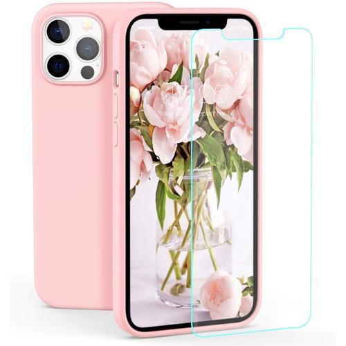 Coque Silicone Rose + Verre Trempe Pour Iphone 13 Little Boutik on Productcaster.