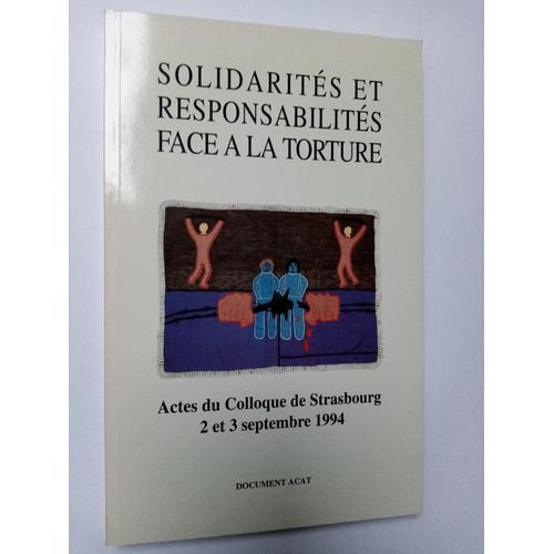 Actes Du Colloque De Strasbourg 2, 3 Septembre 94 N° 1 : Solidarit... on Productcaster.