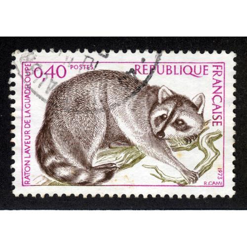 Timbre Raton Laveur De La Guadeloupe,République Française,Postes,19... on Productcaster.