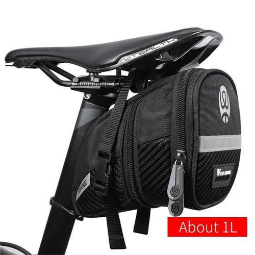 228 Noir 1l - Sac De Selle De Vélo, Sacoche De Tige De Selle De Bic... on Productcaster.