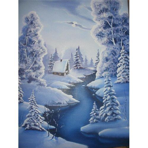 40 X 50 Cm Point De Croix Diamant Thème Paysage D'hiver, Loisirs Cr... on Productcaster.