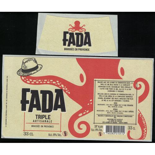 France Lot 2 Etiquettes Bière Beer Labels Fada Triple Artisanale on Productcaster.