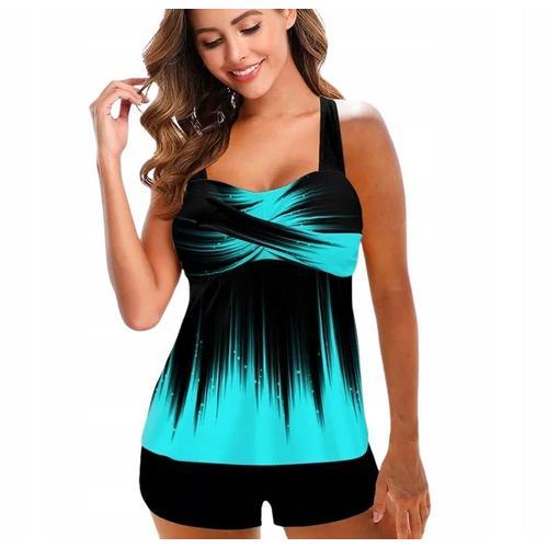 Maillot De Bain Tankini Élégant, Short, Chemisier À Volants, Grande... on Productcaster.