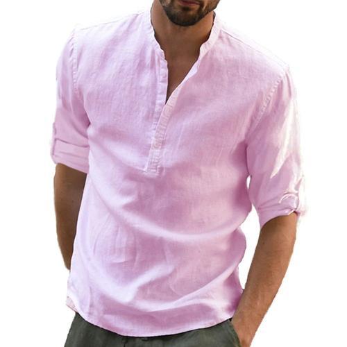 Chemise De Plage En Lin Élégante Pour Hommes Avec Stand-And-Chemise... on Productcaster.