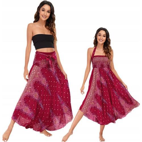 Jupe Maxi Boho Élégante, Volante, Longue, À La Cheville, Pour Femme... on Productcaster.