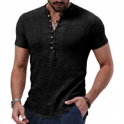 T-Shirt En Lin Élégant Pour Hommes À Manches Courtes Couleurs Xxxl ... on Productcaster.