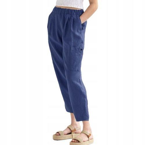 Pantalon En Lin Décontracté Pour Femmes D'été Avec Poches Respirant... on Productcaster.