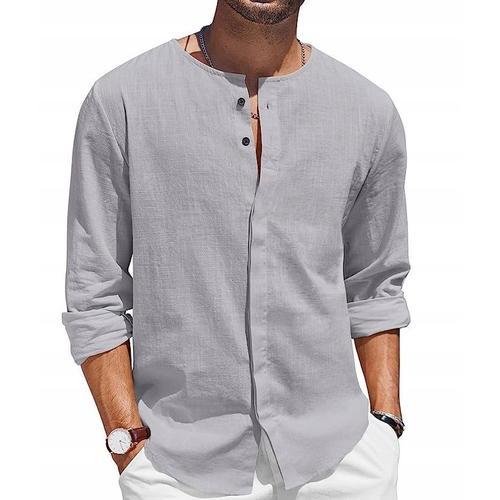 Chemise Ample Pour Hommes, Incontournable D'été, En Lin Naturel Et ... on Productcaster.