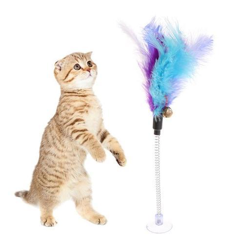 Jouets Pour Chat, Bâton De Plumes, Ventouse De Printemps, Animal De... on Productcaster.