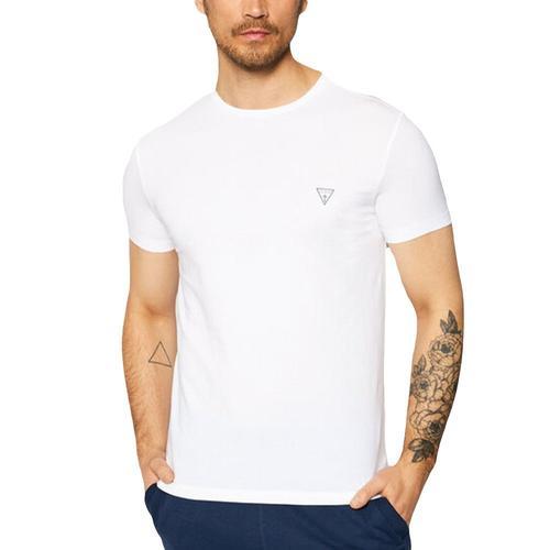 T Shirt Guess Pack X2 Logo Triangle Homme Blanc on Productcaster.