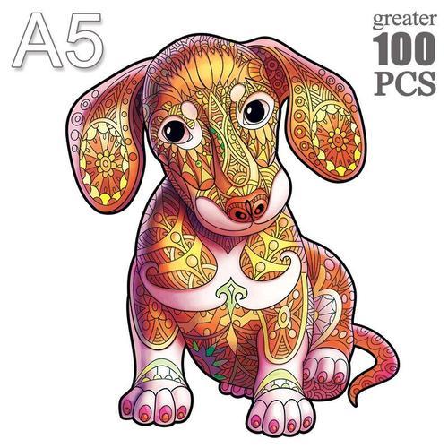 Puzzle Chien En Bois, Animal, Taille A5, Ensemble De Puzzle, Cadeau... on Productcaster.