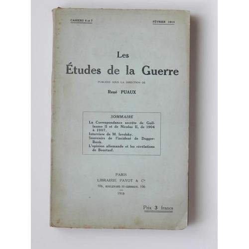 Les Études De La Guerre ( Cahiers 6 Et 7 ) on Productcaster.