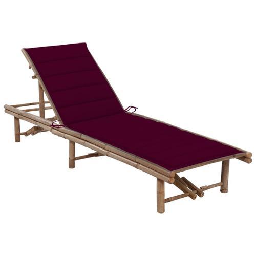 Vidaxl Chaise Longue De Jardin Avec Coussin Bambou on Productcaster.