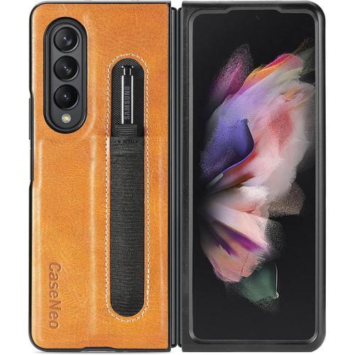 Coque De Protection En Cuir Pu Pour Samsung Galaxy Z Fold 3 Orange ... on Productcaster.