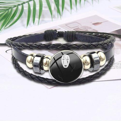 Bracelet En Cuir Noir Pour Femmes, Bijoux Bon Marché, Cabochon En V... on Productcaster.