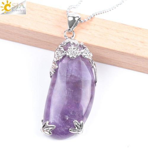 Collier En Pierre Naturelle Pour Femmes, Pendentif Avec Perles Oval... on Productcaster.