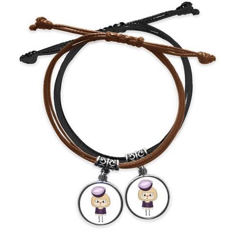 Bracelet En Cuir Pour Couple, Oignon Vert Rond Violet Chaud Uu, Ens... on Productcaster.