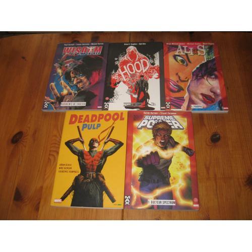 Lot 5 Albums Max Comics Panini Marvel Deadpool Alias Supreme Power ... on Productcaster.