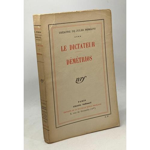 Le Dictateur - Démétrios --- Théâtre De Jules Romains on Productcaster.