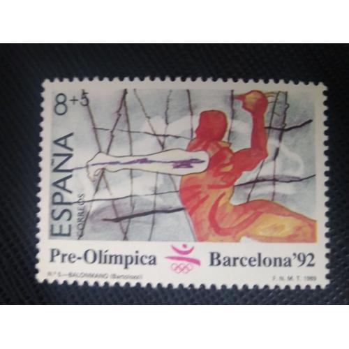 Timbre Espagne Y T 2610 Jeux Pré-Olympiques – Barcelone – Handball ... on Productcaster.