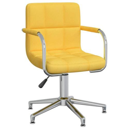 Vidaxl Chaise Pivotante De Salle À Manger Jaune Moutarde Tissu on Productcaster.