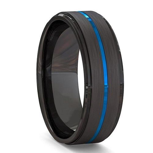 Bague Noire En Acier Inoxydable Pour Hommes, Anneau En Fibre De Car... on Productcaster.