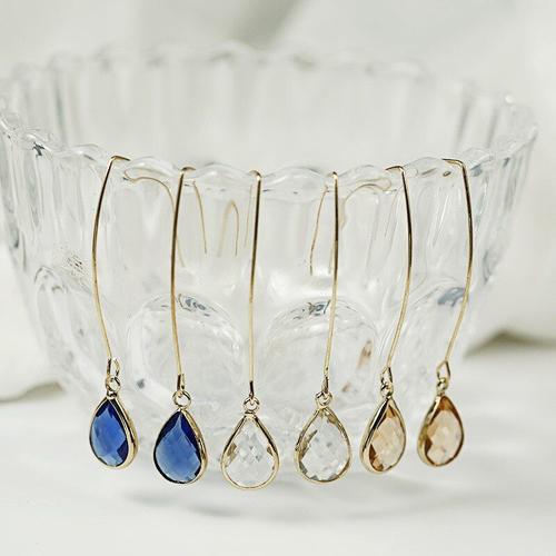 Boucles D'oreilles Goutte D'eau, Imitation Cristal, Pour Femmes, Bi... on Productcaster.