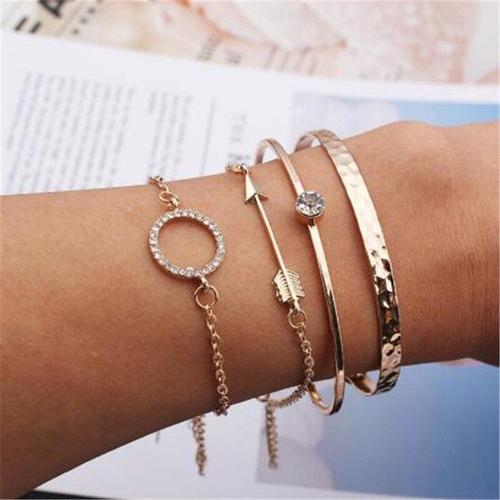 Bracelet Ouvert En Strass Pour Femmes, Bijoux Multicouches, Flèche ... on Productcaster.