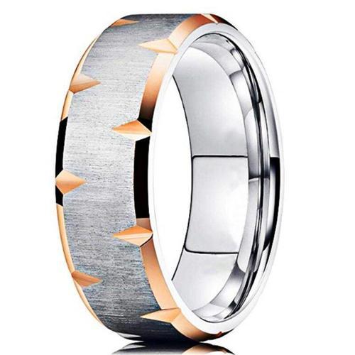 Bague De Couple En Acier Inoxydable, Couleur Or Rose Et Argent, Irr... on Productcaster.