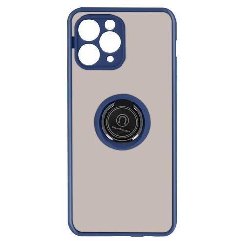 Coque Iphone 11 Pro Bi-Matière Bague Métallique Support Bleu Nuit on Productcaster.