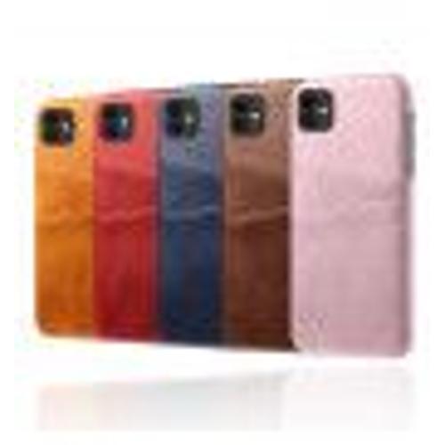 Coque Porte-Cartes Pour "Iphone 13" Simili-Cuir Protection - Marron on Productcaster.