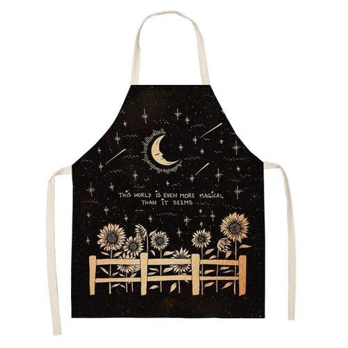 Tabliers de cuisine en coton et lin pour femmes,motif jaune et noir... on Productcaster.