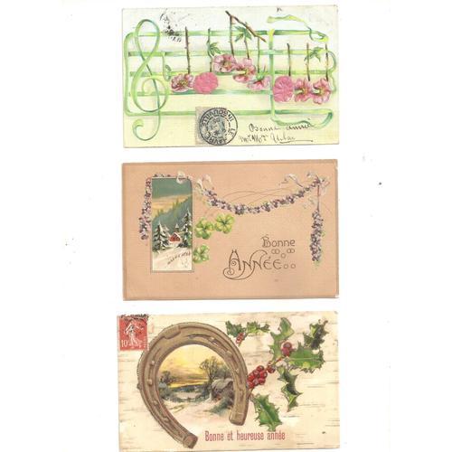 Lot De 4 Cartes Postales Anciennes "Bonne Année" on Productcaster.