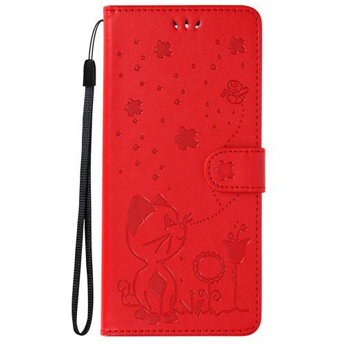 Etui Portefeuille Chat Pour Xiaomi Redmi A3 Rouge on Productcaster.