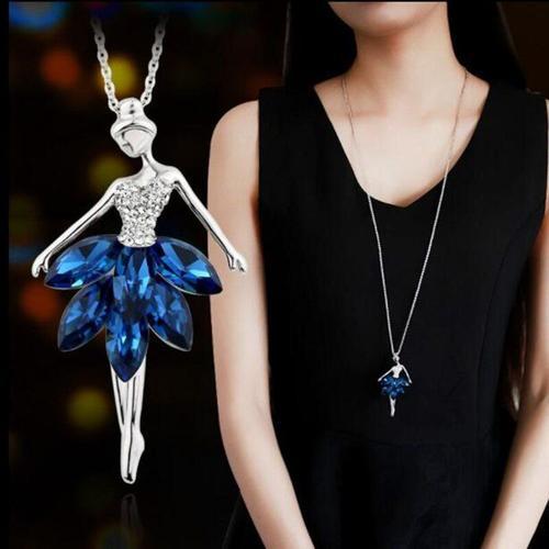 Collier Et Pendentif En Strass Pour Fille, Élégant, Ballerine En Cr... on Productcaster.