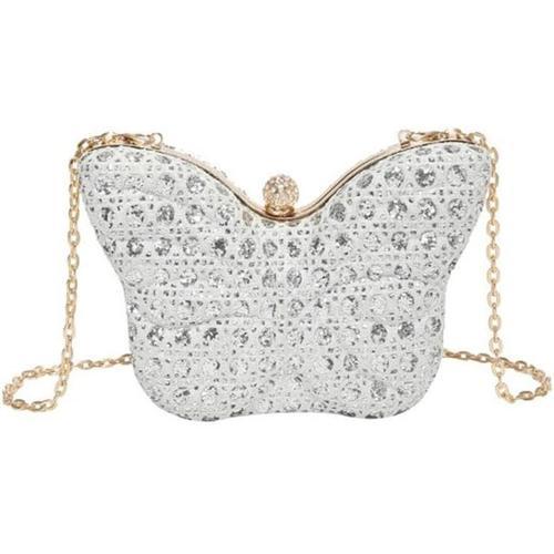 Argenté. Sac à bandoulière en forme de papillon pour femme, sac à b... on Productcaster.