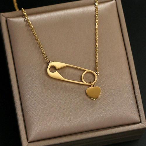 Collier Avec Pendentif En Forme De C¿Ur Pour Femmes, En Acier Inoxy... on Productcaster.