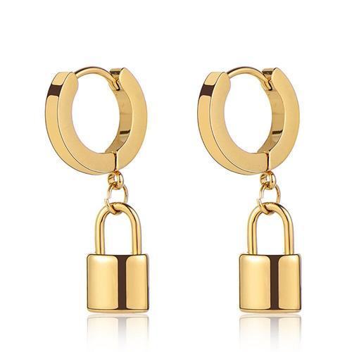 Boucles D'oreilles Avec Serrure En Métal Pour Femmes, 18 K En Europ... on Productcaster.