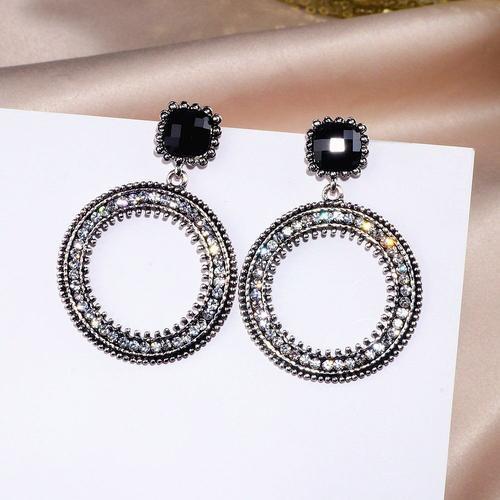 Boucles D'oreilles Rondes Vintage Pour Femmes | Grandes Boucles D'o... on Productcaster.