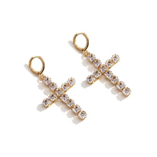 Boucles D'oreilles Classiques En Zircon Pour Femmes, En Forme De Cr... on Productcaster.