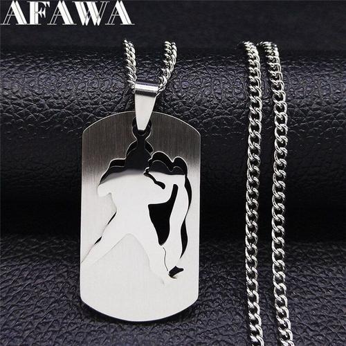 Collier Avec Pendentif En Acier Inoxydable, Pour Femmes Et Hommes, ... on Productcaster.