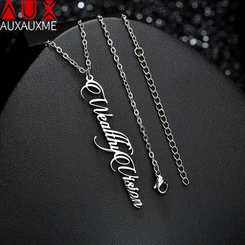 Collier Personnalisé Avec Nom Pour Femmes, Pendentif En Acier Inoxy... on Productcaster.