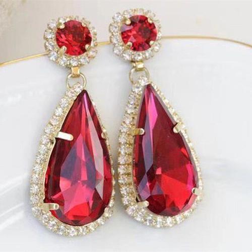 Boucles D'oreilles De Luxe Couleur Or Pour Femmes, Incrustées De Zi... on Productcaster.