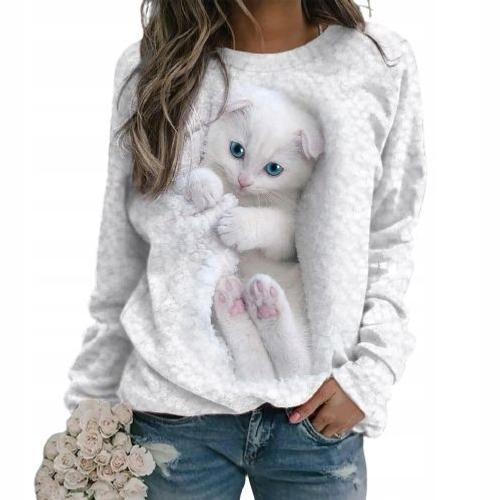 Sweat-Shirt Blouse T-Shirt Femme Chat 3d S Fs50119 on Productcaster.