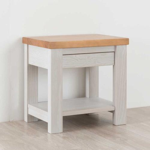 Table De Chevet 1 Tiroir Bois Massif Argent - Gabriel N°2 on Productcaster.