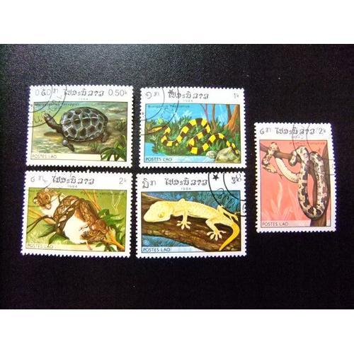 Laos 1984 Fauna Reptiles Yvert 597 / 601 o Fu Faltan 602 - 603 on Productcaster.