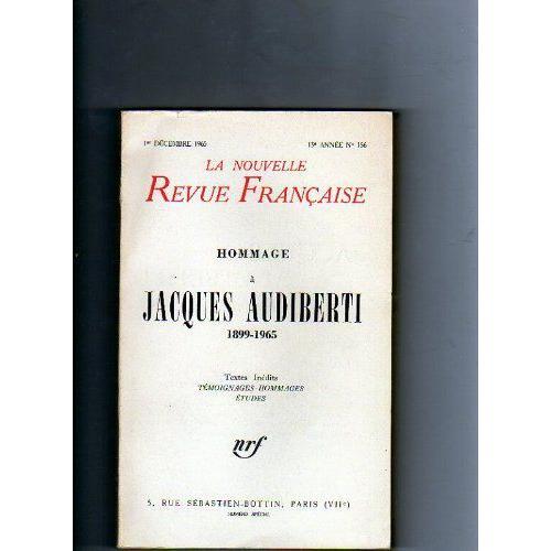 Numéro Spécial. Hommage À Jacques Audiberti. 1899-1965. Textes Inéd... on Productcaster.