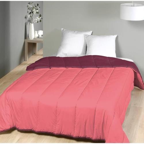 Couette Bicolore Bordeau/Corail - 1 Personne - Ultra Legere - Mortr... on Productcaster.