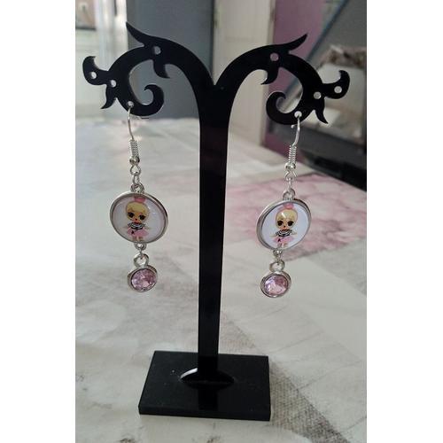 Boucles D'oreilles Poupée Lol Strass Rose ! on Productcaster.